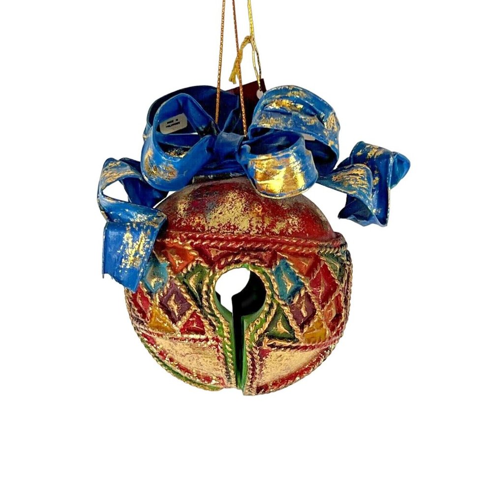 Retired DEPT 56 Round Christmas Ornament w/ Bow Silk Road Series